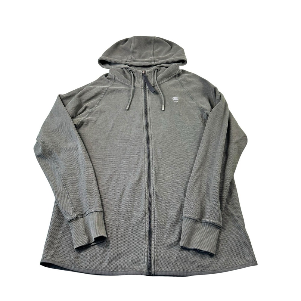 G Star Raw Green Full Zip Tonal Jirgi Hoodie Size Large Mint